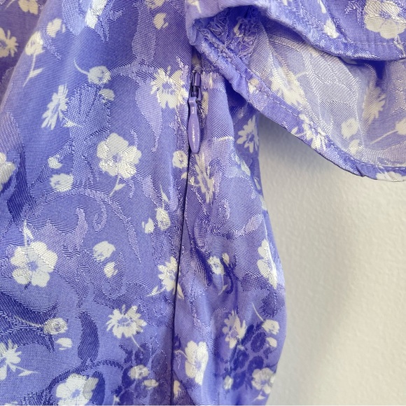 ❌SOLD❌ Free People Lavender Bond Street  Floral Satin Mini Dress short sleeve - Picture 10 of 16